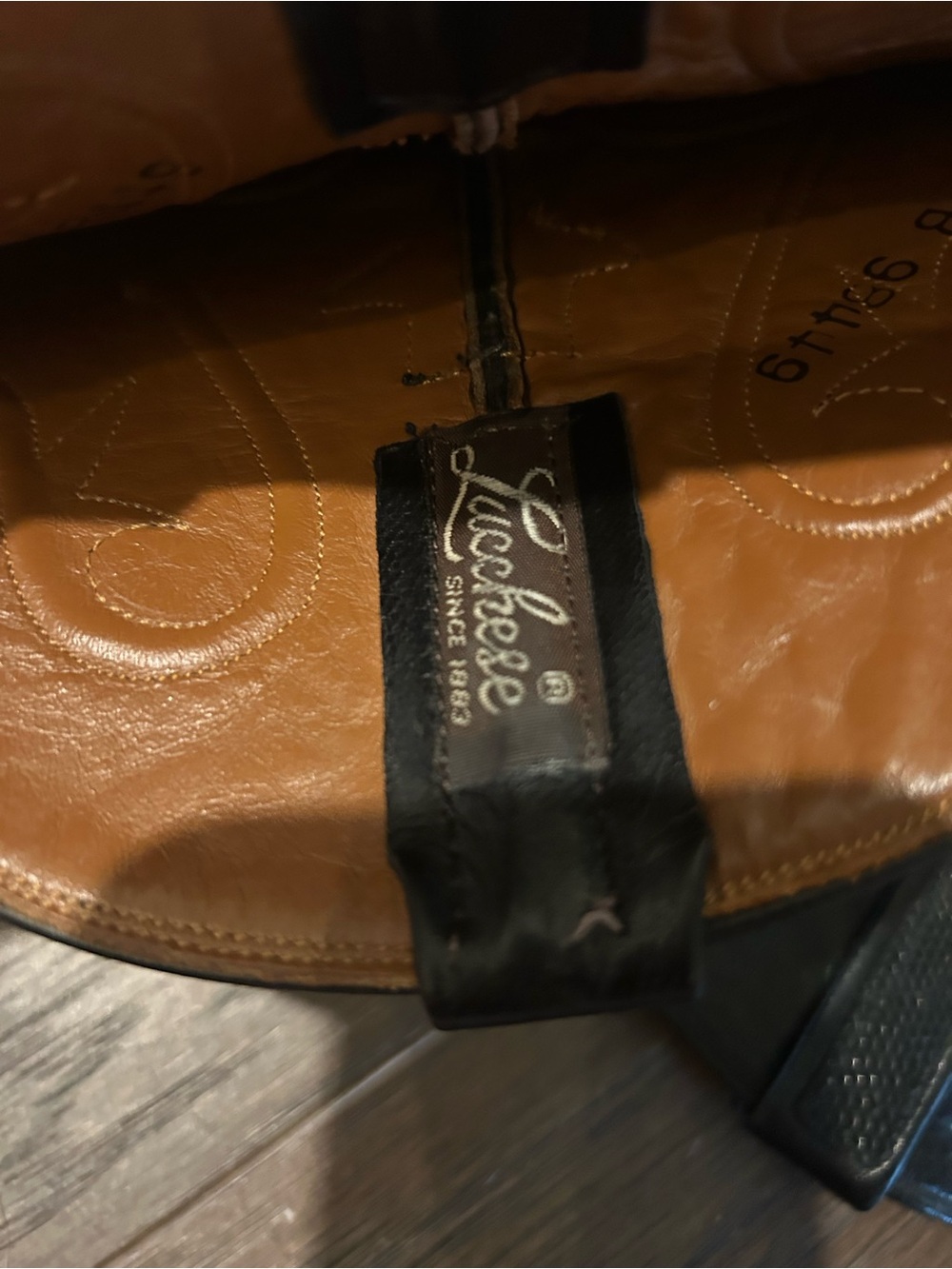 Lucchese Black Textured Leather Western Heeled Boots - Picture 4 of 7